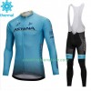 Maillot Cyclisme Hiver + Collant à Bretelles 2018 Astana Pro Team N001